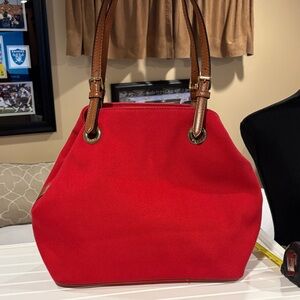 Michael Kors Red Canvas Tote Bag